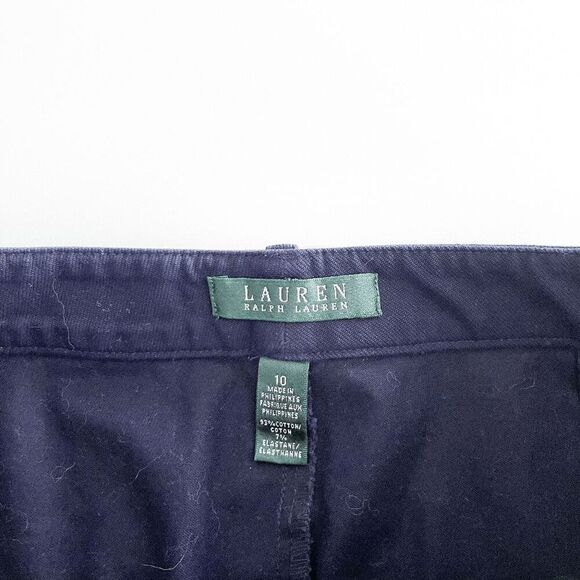 Lauren Ralph Lauren Women's Straight Cotton Pencil Skirt Navy Blue Size 10 - Picture 3 of 5